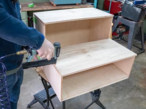 Diy pet stairs top with storage